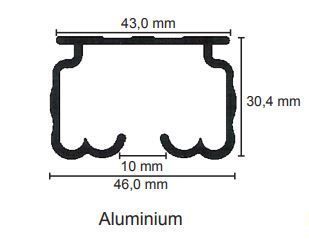 Tringle rail aluminium Rail alu extra plat - Trideco